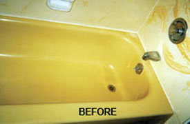 A tub with an undesirable color in Anchorage, Alaska before Tub Tech Resurfaced
